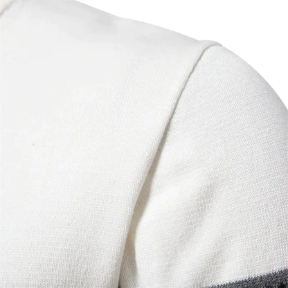 Herr Sweatshirt Retro Mönster Hög Krage Bomull Lycra-2