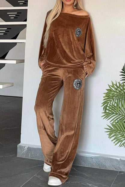 Dam Två-deldräkt Fladdermöss Mocka-3