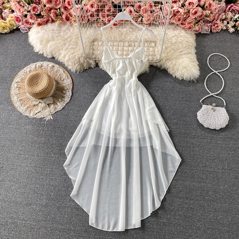 Kvinnors Miniklänning A-linje Spaghettiband Polyester 6