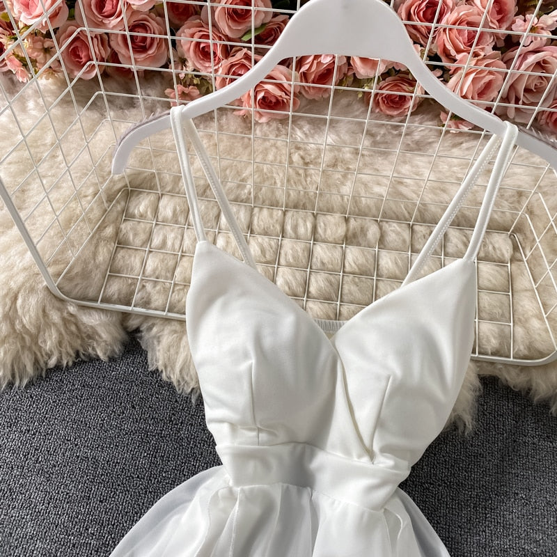 Kvinnors Miniklänning A-linje Spaghettiband Polyester 3