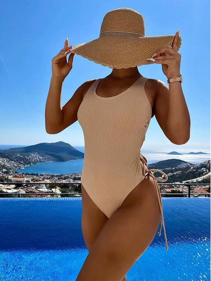 Dam Baddräkt Rygglös Elegant Mjuk Material-1