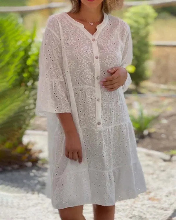 Variant image for Festklänning Dam Spets med Ruffles för Bröllop och Fester-7