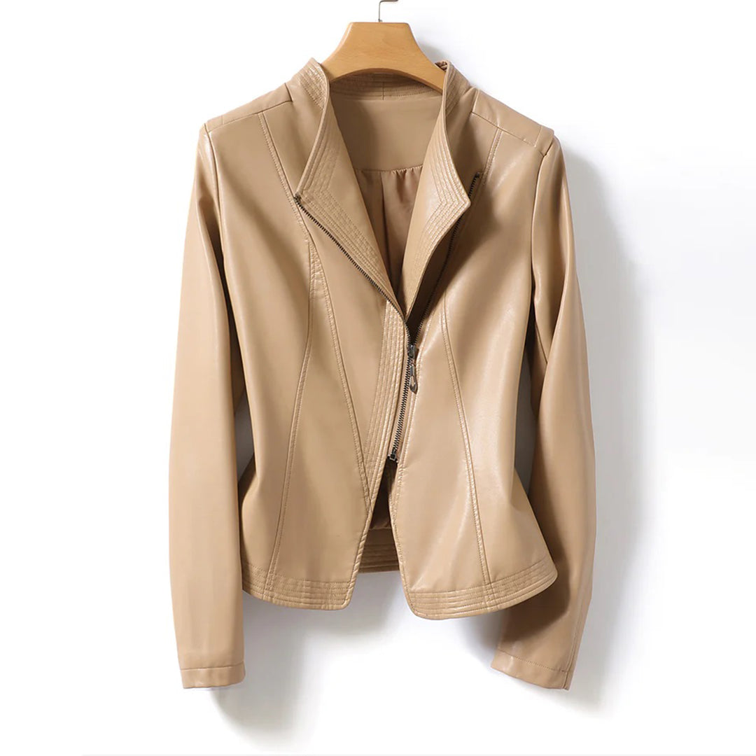 Damjacka Slim-Fit Fårläder Modern Stil 9