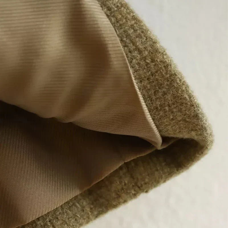 Dam Kortjacka Modern Knappdetaljer Hållbart Tyg-4