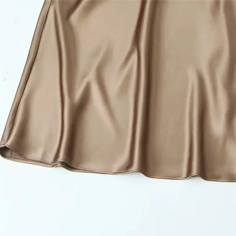 Dam Midiklänning Satin Elegant för Bröllop och Fest 5