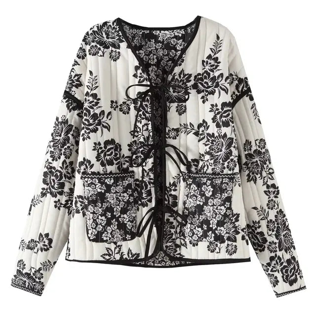 Variant image for Dam Blazer Vintage Blomma i Lapptäcke 100% Bomull-13