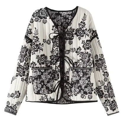 Variant image for Dam Blazer Vintage Blomma i Lapptäcke 100% Bomull-13