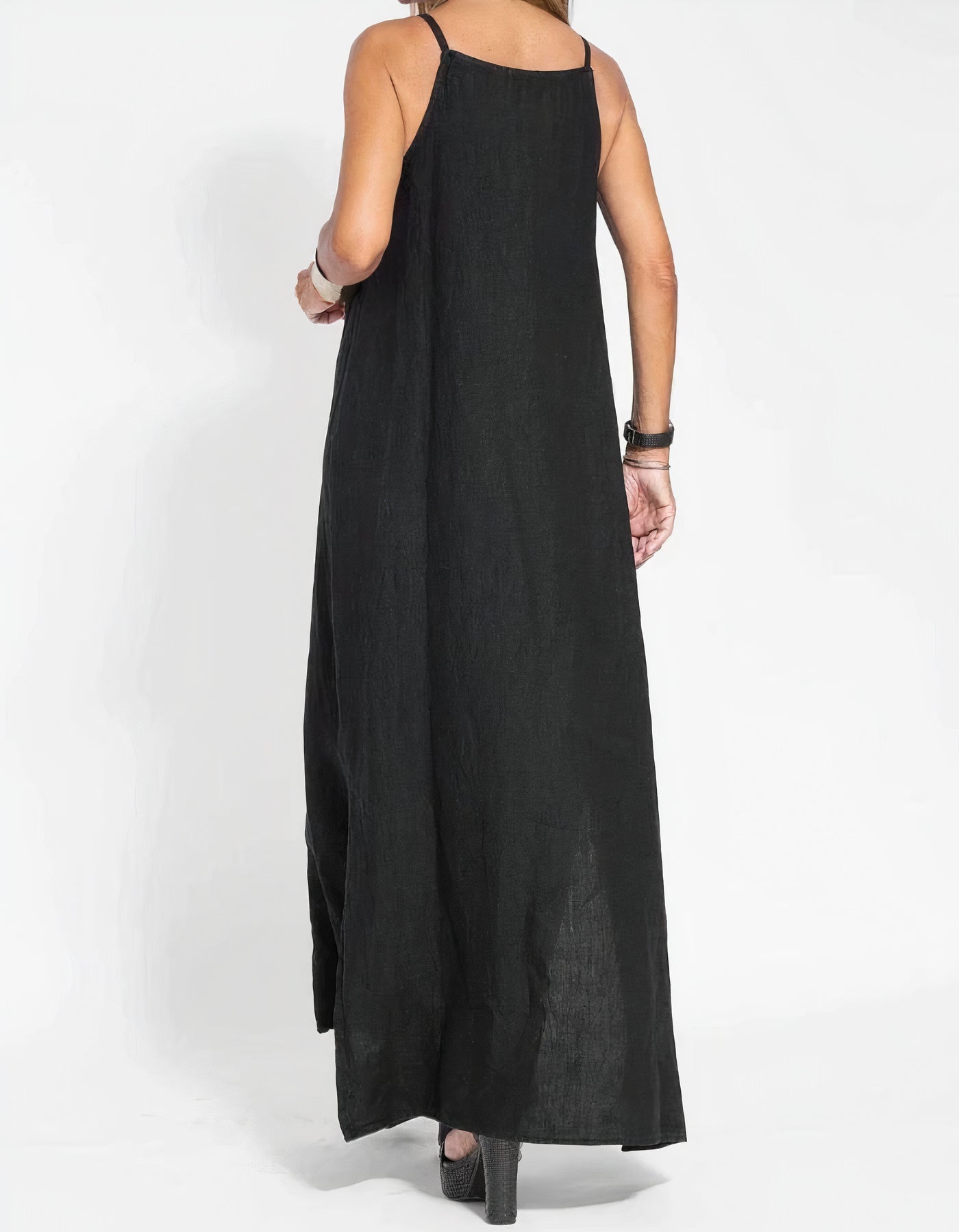 Dam Klänning Elegant Polyester och Bomull-5