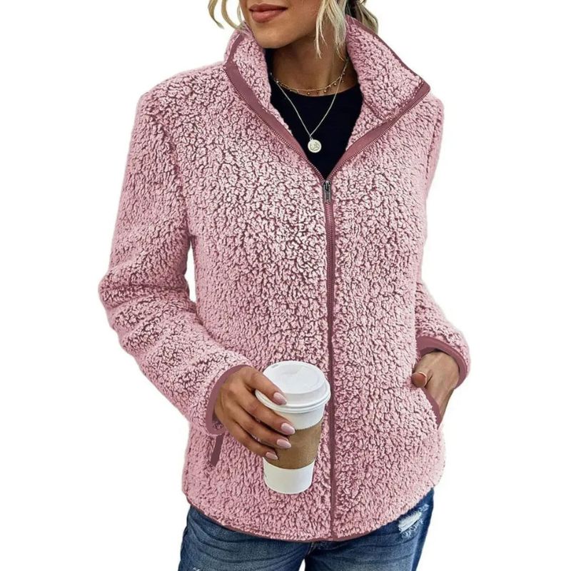 Dam Fleecejacka Modern Vinterdesign Mjuk Fleece-2