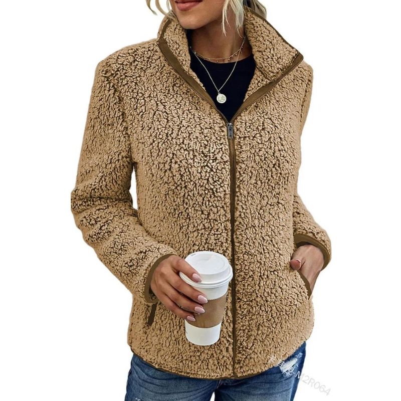 Dam Fleecejacka Modern Vinterdesign Mjuk Fleece-5