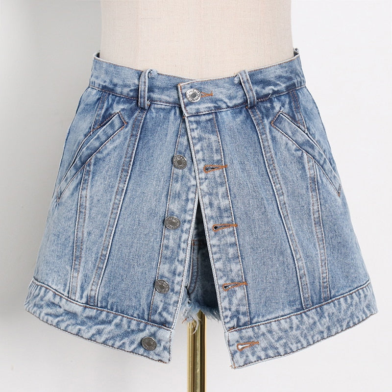 Dam Shorts Asymmetrisk Design Bomull Polyester-5