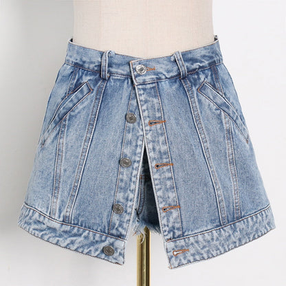 Dam Shorts Asymmetrisk Design Bomull Polyester-5