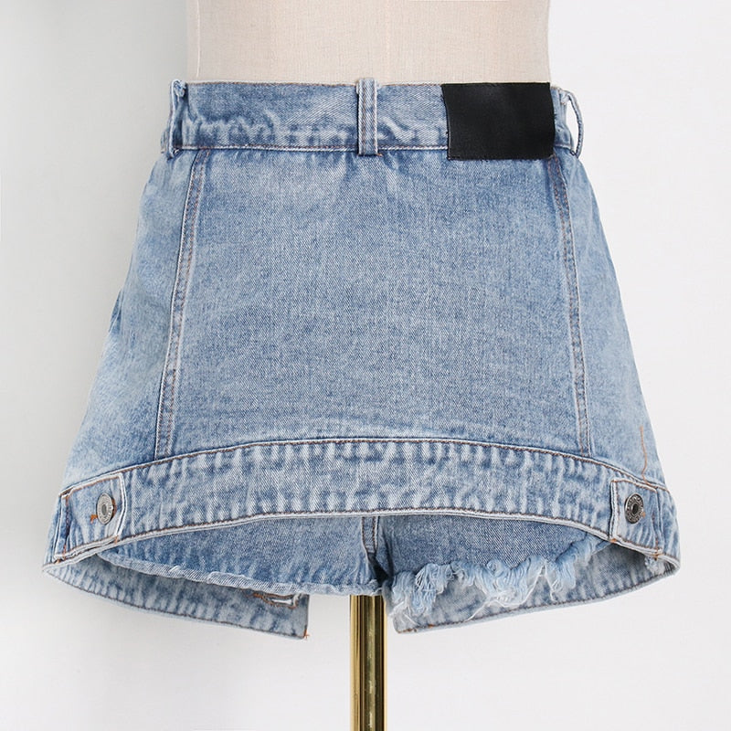 Dam Shorts Asymmetrisk Design Bomull Polyester-6