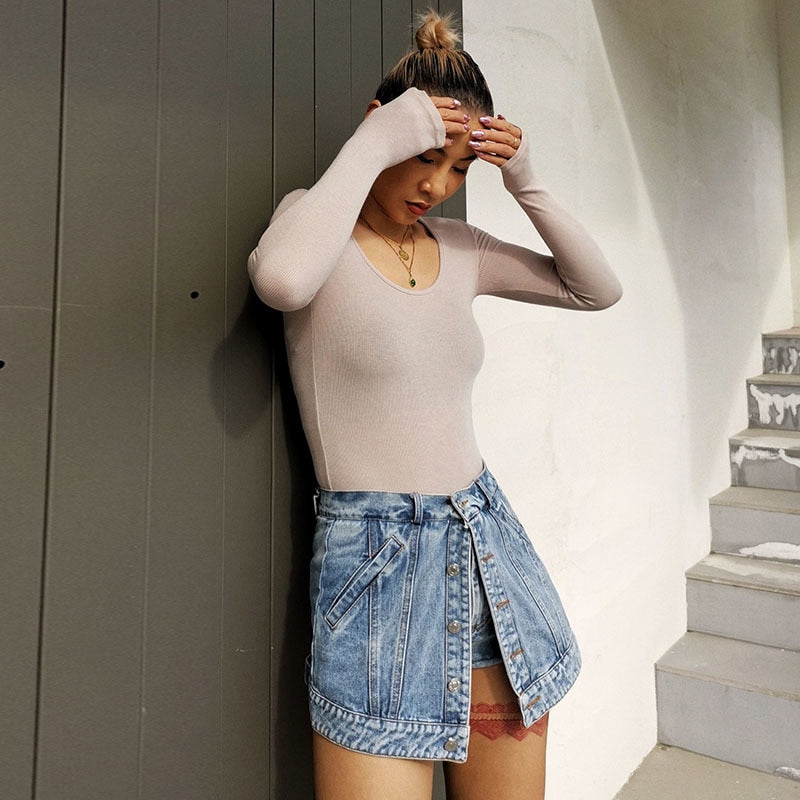 Dam Shorts Asymmetrisk Design Bomull Polyester-4