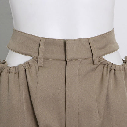 Lösa Mjukisbyxor Dam i Monokrom Design av Bomullspolyester – Hög Midja för Optimal Rörelsefrihet 4