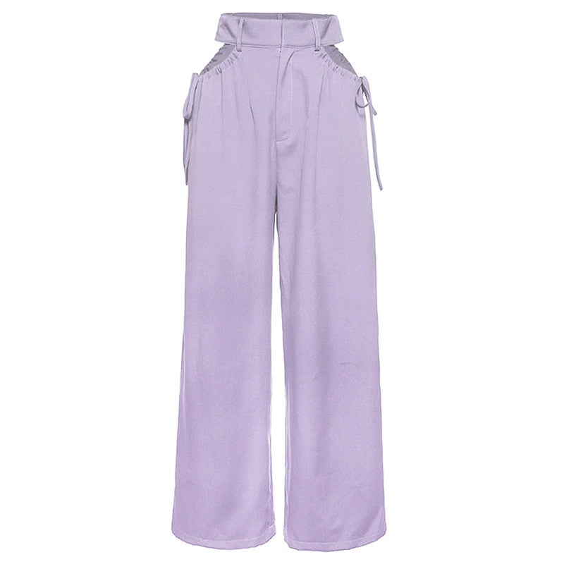 Lösa Mjukisbyxor Dam i Monokrom Design av Bomullspolyester – Hög Midja för Optimal Rörelsefrihet 2