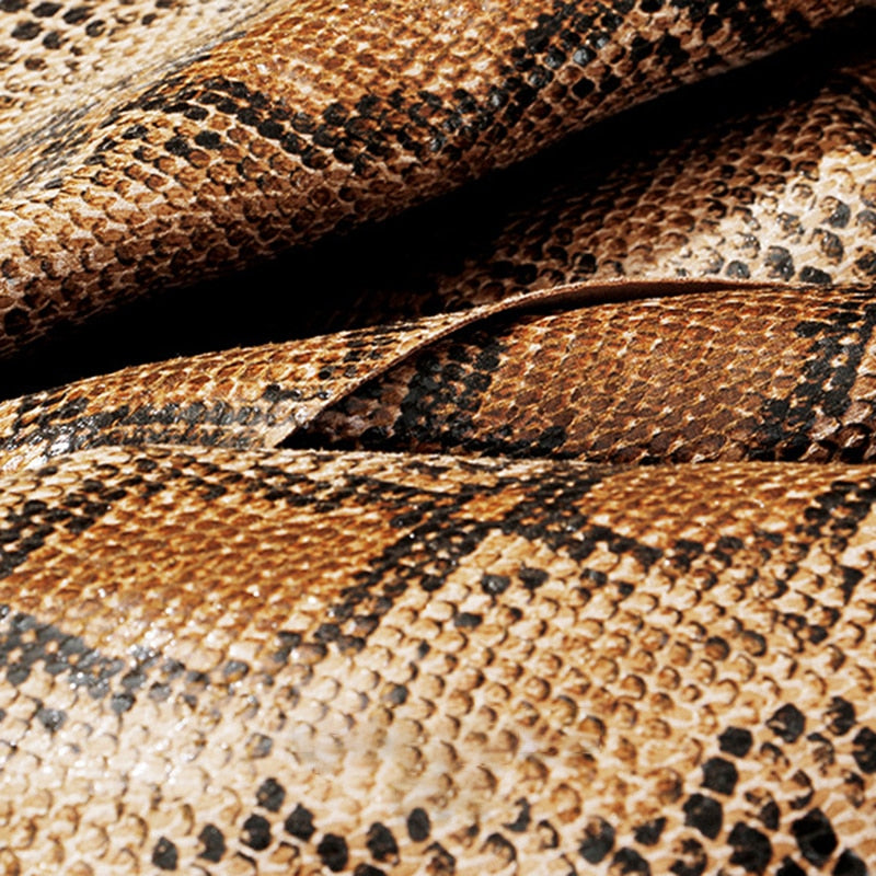 Dam Blus Långärmad V-Neck Ormmönster Bomull Polyester-2