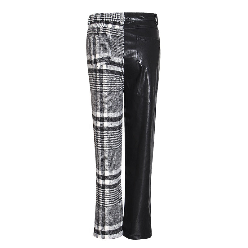 Snygga Byxor Dam Harem Stil Polyester och Ull med Rutiga Detaljer-5