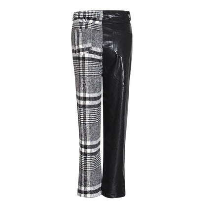 Snygga Byxor Dam Harem Stil Polyester och Ull med Rutiga Detaljer-5