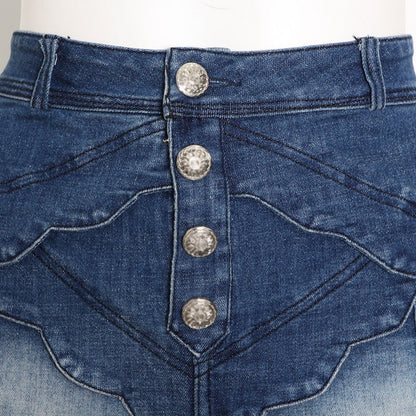 Dam Denimshorts Hängande Stil Bomull Polyester-3