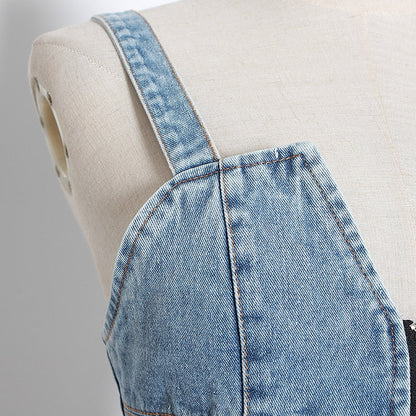 Dam Spaghetti-top Asymmetrisk Design Bomull Polyester-4