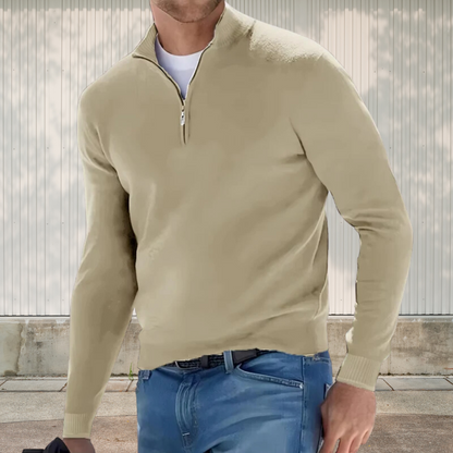 Herren-Pullover, Half-Zip, weiches Fleece, für Komfort und Stil-2