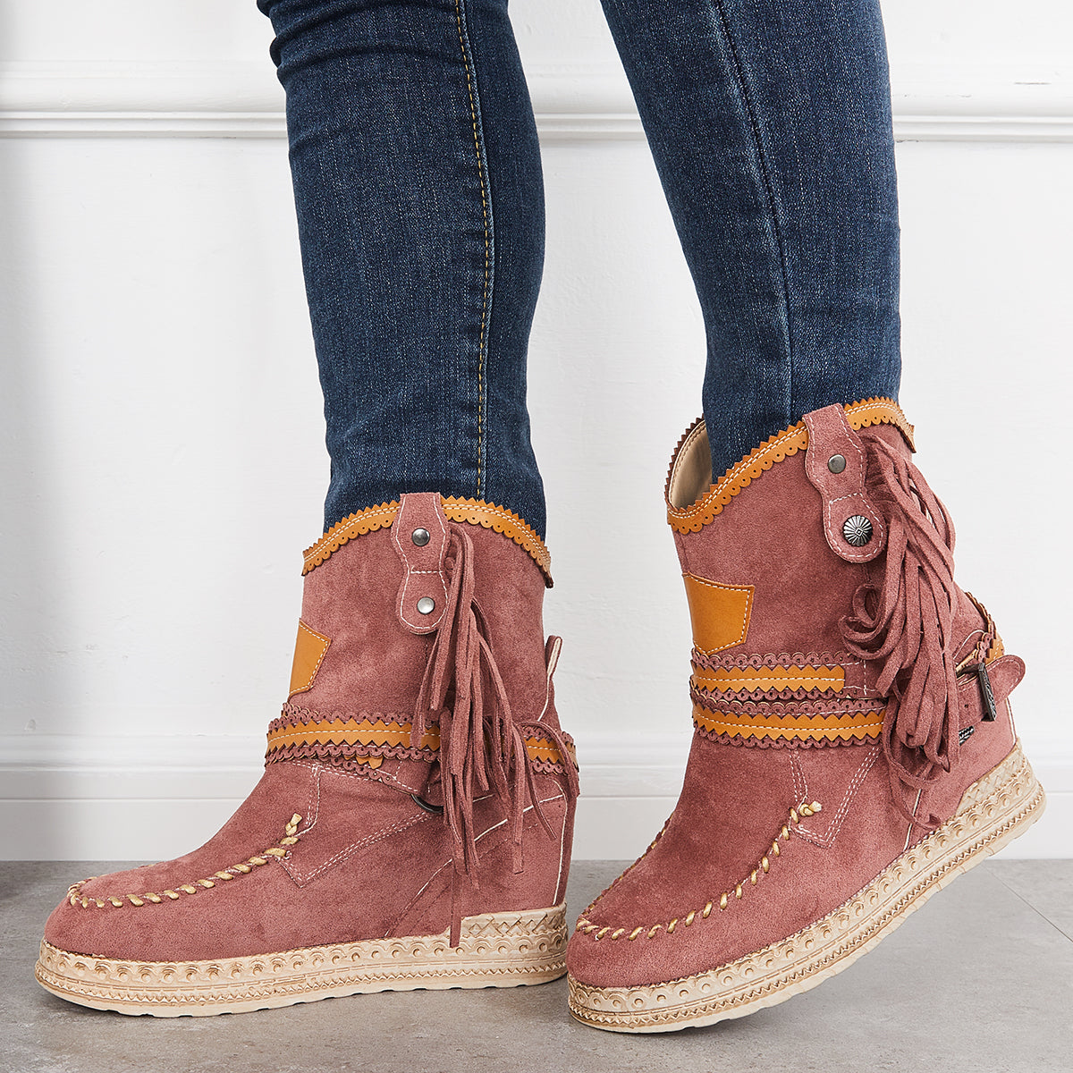 Dam Fritidsstövlar Skräddarsydda Hållbart Läder och Textil-5