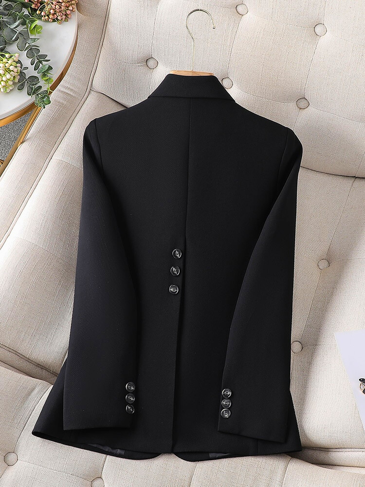 Kvinnors Blazer Skräddarsydd Slim Fit Högkvalitativt Tyg-5