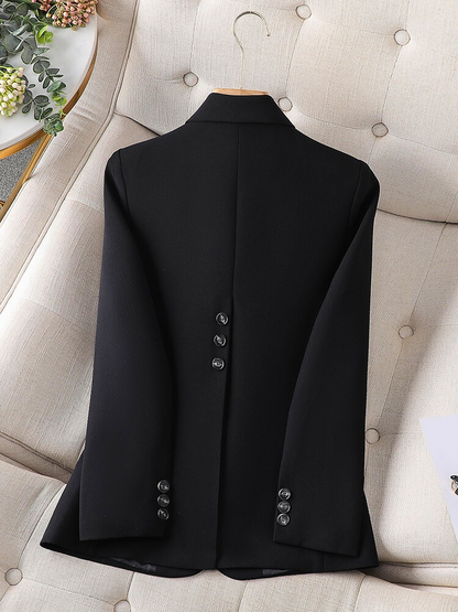 Kvinnors Blazer Skräddarsydd Slim Fit Högkvalitativt Tyg-5