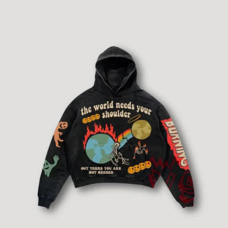 Variant image for Unisex Hoodie Grafisk Design 100% Bomull Streetwear-32