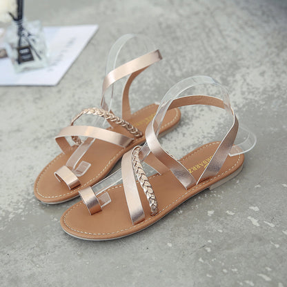 Dam Gladiator Sandal Slingback PU-Läder-5