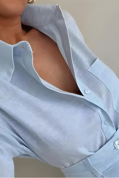 Dam Set Knappuppsättning Högmidjade Shorts Polyester-3