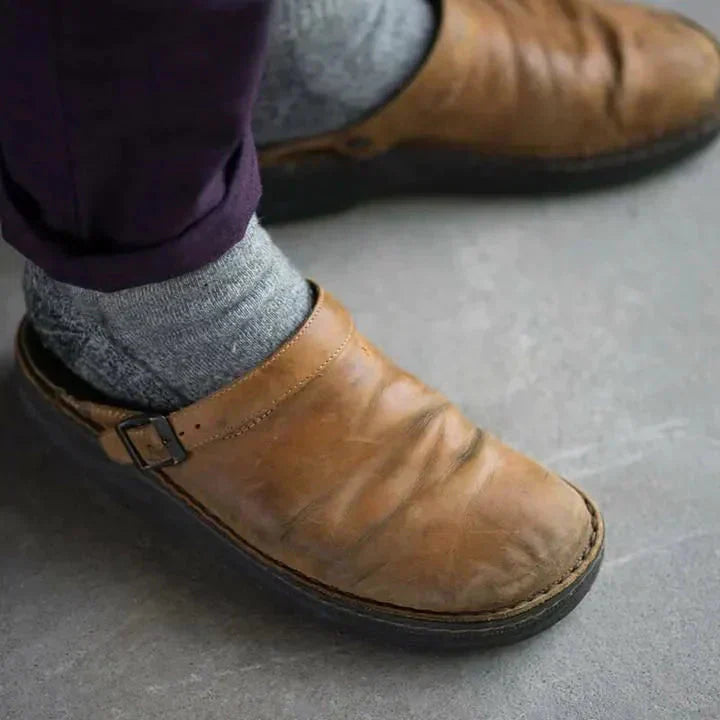 Mäns Sommarträsko Ergonomisk Trä och Textil-2