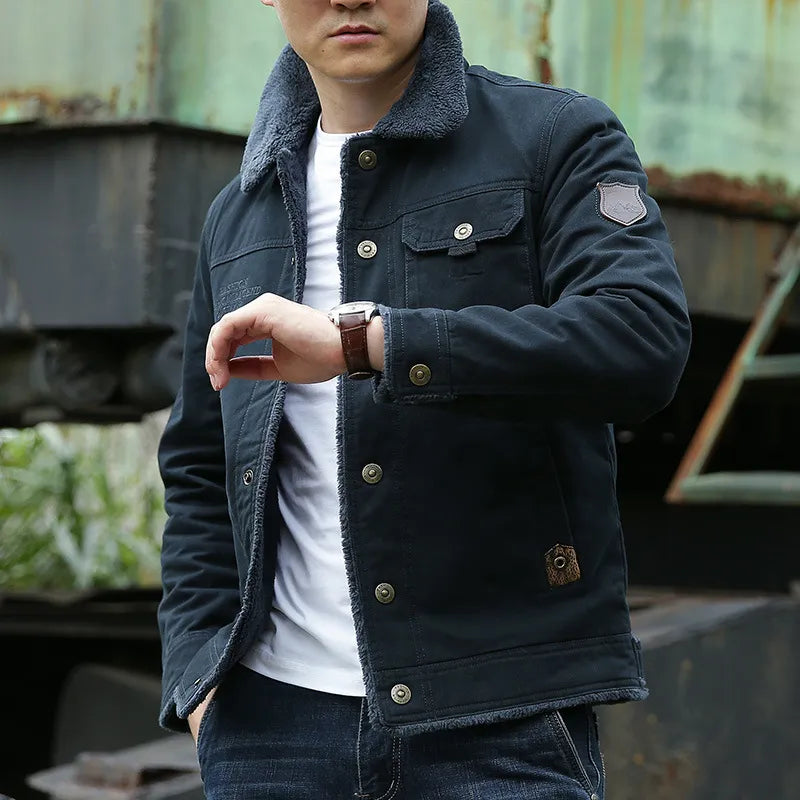 Herrjacka Vinter Denim med Teddyfoder-4