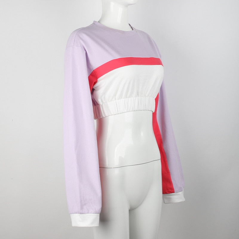 Dam Långärmad Topp Rund Nacke 100% Bomull Raglanärmar 4