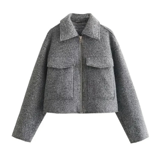 Damjacka Sportig Elegant Polyester för Höst och Vinter-1