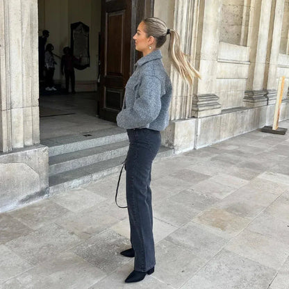 Damjacka Sportig Elegant Polyester för Höst och Vinter-6