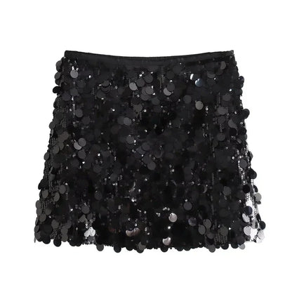 Kvinnors Mini Paljettkjol Elegant Polyester för Fest och Utekvällar 1