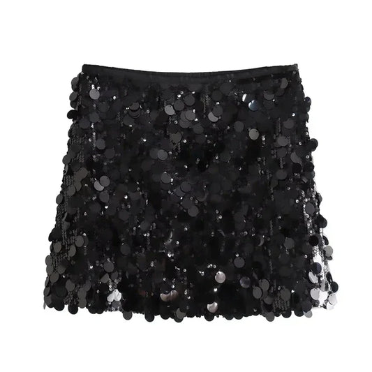 Kvinnors Mini Paljettkjol Elegant Polyester för Fest och Utekvällar 1