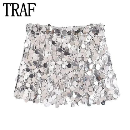 Kvinnors Mini Paljettkjol Elegant Polyester för Fest och Utekvällar 5