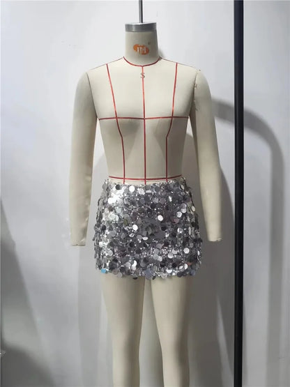 Kvinnors Mini Paljettkjol Elegant Polyester för Fest och Utekvällar 3