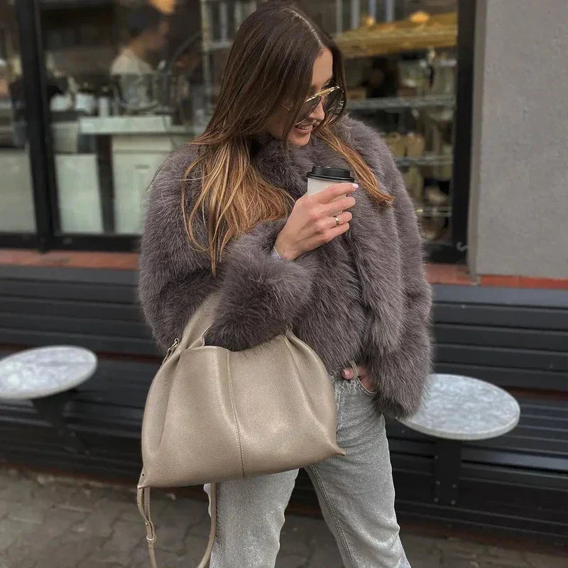 Dam Kappa Plysch Loose Cut Mjuk och Andningsbar-5