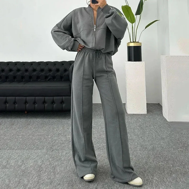 Variant image for Snygga Byxor Dam Avslappnad Bred Ben Polyester och Bomull-16