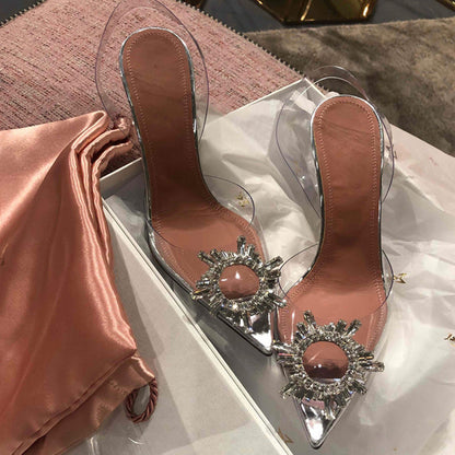Kvinnor Klara Pumps Transparent PVC Hög Klack-2