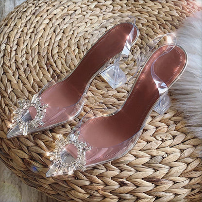 Kvinnor Klara Pumps Transparent PVC Hög Klack-4