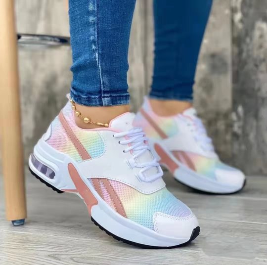 Kvinnors Sneakers Nätmaterial Avslappnad Stil-4