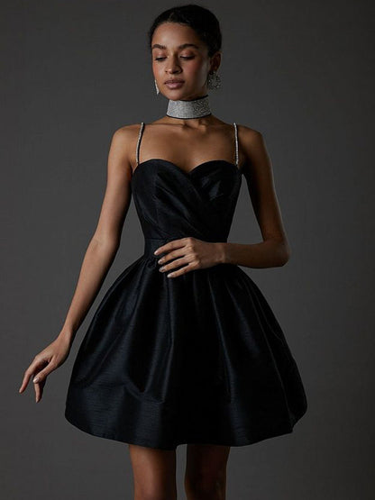 Kvinnors A-Line Mini Klänning Spaghetti Band Polyester 1