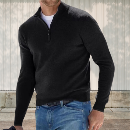 Herren-Pullover, Half-Zip, weiches Fleece, für Komfort und Stil-1