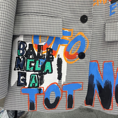 Kvinnors Överdimensionerad Blazer Tryckt Hållbart Tyg-3