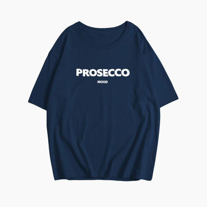 Dam T Shirt Överdimensionerad Rund Halsringning Bomull Prosecco Mood-4